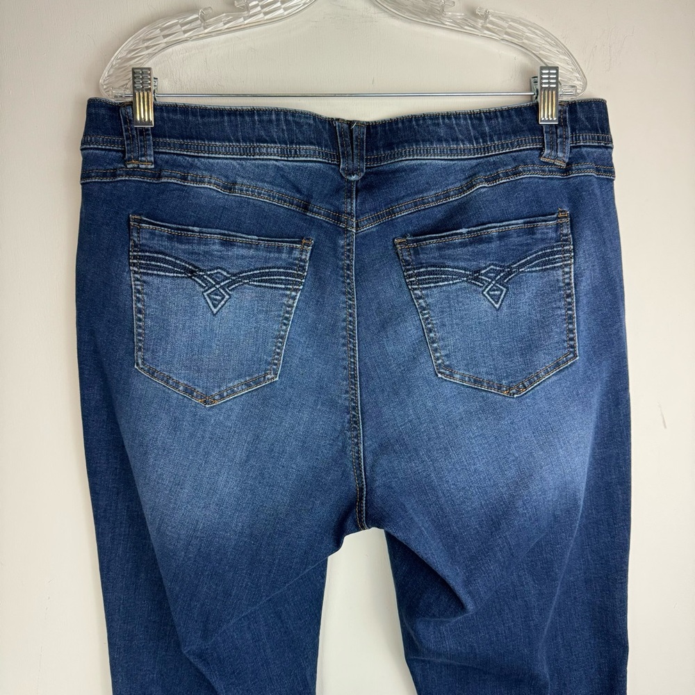 Democracy Ab Solution Slimming Bootcut Jeans Sz 16W Dark Wash Stretch - Picture 9 of 14